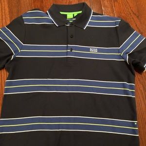Men’s Hugo Boss Polo Shirt- Dark Blue Striped